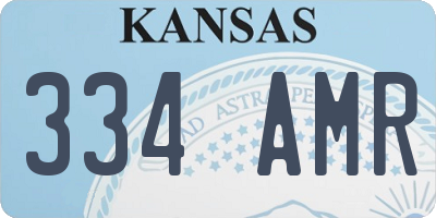 KS license plate 334AMR