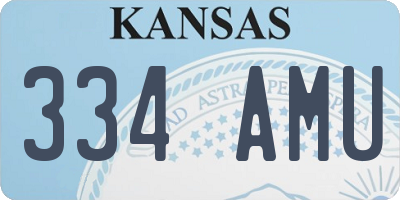 KS license plate 334AMU