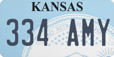 KS license plate 334AMY