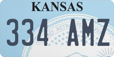 KS license plate 334AMZ