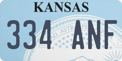 KS license plate 334ANF