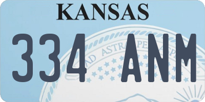 KS license plate 334ANM