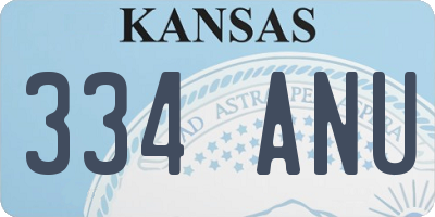 KS license plate 334ANU
