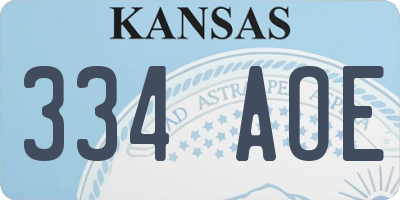 KS license plate 334AOE