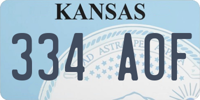 KS license plate 334AOF