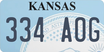 KS license plate 334AOG