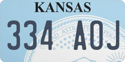KS license plate 334AOJ