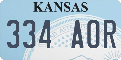 KS license plate 334AOR