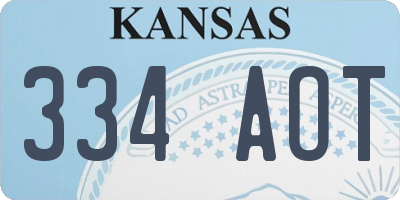 KS license plate 334AOT