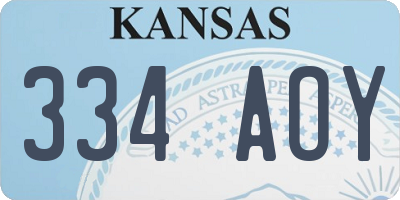 KS license plate 334AOY
