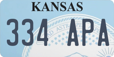 KS license plate 334APA