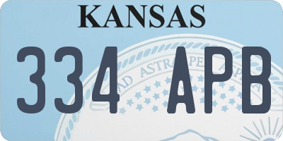 KS license plate 334APB