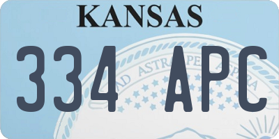 KS license plate 334APC