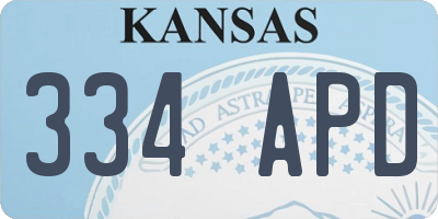 KS license plate 334APD