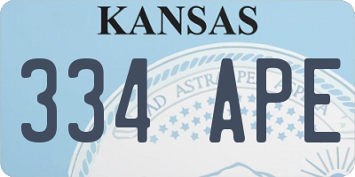 KS license plate 334APE