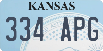 KS license plate 334APG