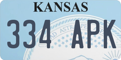 KS license plate 334APK