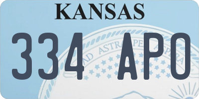 KS license plate 334APO