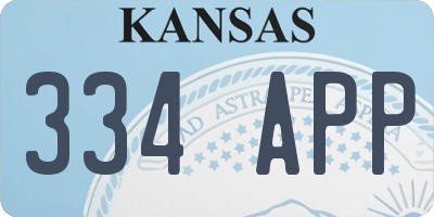 KS license plate 334APP
