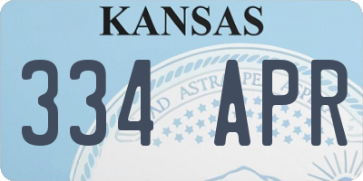 KS license plate 334APR