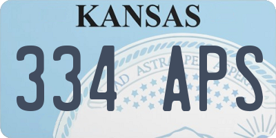KS license plate 334APS