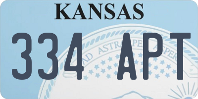 KS license plate 334APT