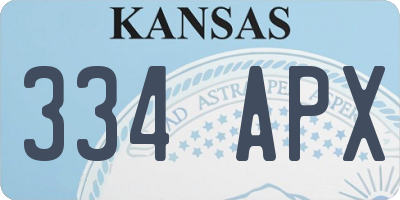 KS license plate 334APX