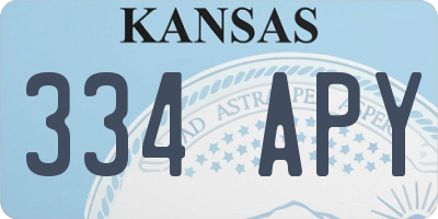 KS license plate 334APY