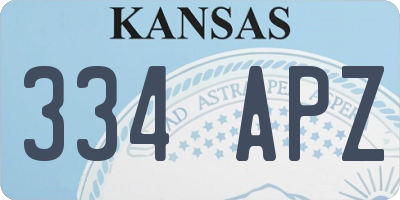 KS license plate 334APZ