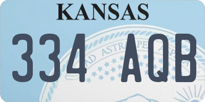 KS license plate 334AQB
