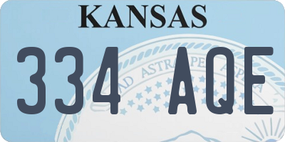 KS license plate 334AQE