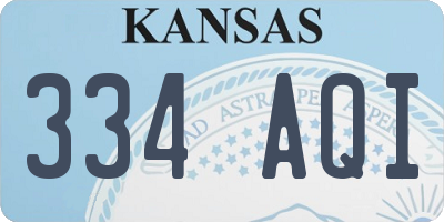KS license plate 334AQI