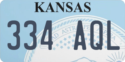 KS license plate 334AQL