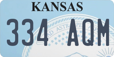KS license plate 334AQM