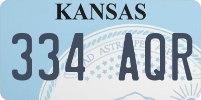KS license plate 334AQR