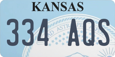 KS license plate 334AQS