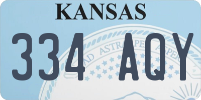 KS license plate 334AQY