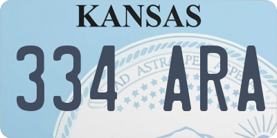 KS license plate 334ARA