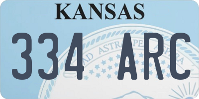 KS license plate 334ARC