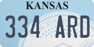 KS license plate 334ARD