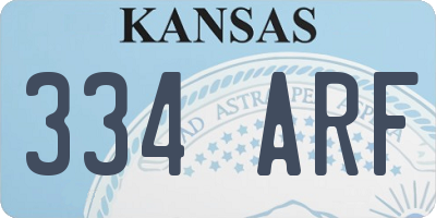 KS license plate 334ARF