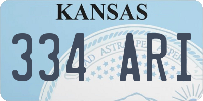 KS license plate 334ARI