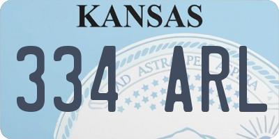 KS license plate 334ARL