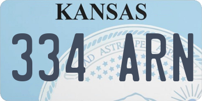 KS license plate 334ARN