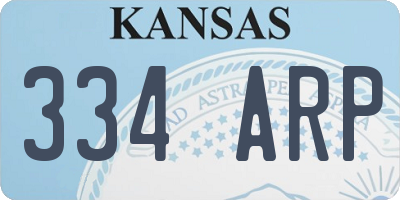 KS license plate 334ARP