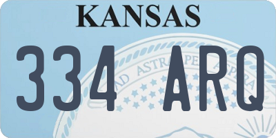 KS license plate 334ARQ
