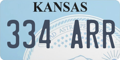 KS license plate 334ARR