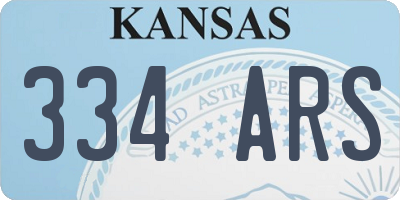 KS license plate 334ARS