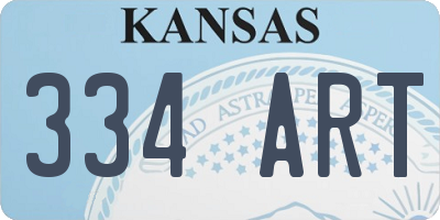 KS license plate 334ART