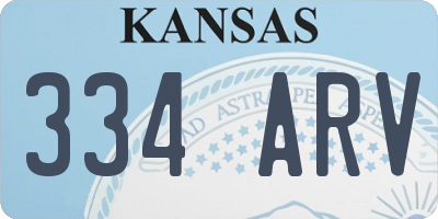 KS license plate 334ARV
